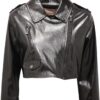 Giubbino Donna Eco Pelle TWIN-SET Crop Casual Nero-0