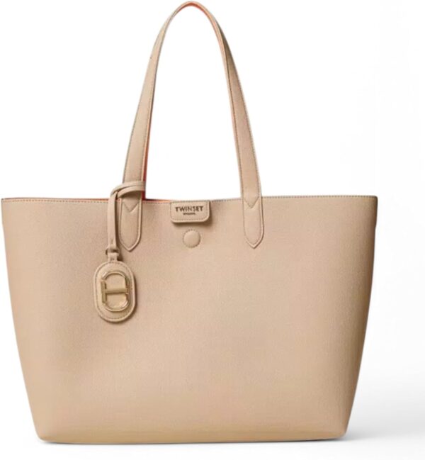 Borsa Tote Twinset Borchie Logo Donna Poliuretano Cerniera-0