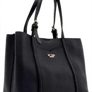 Borsa a mano Twinset Shopping blu fiori gialli impermeabile