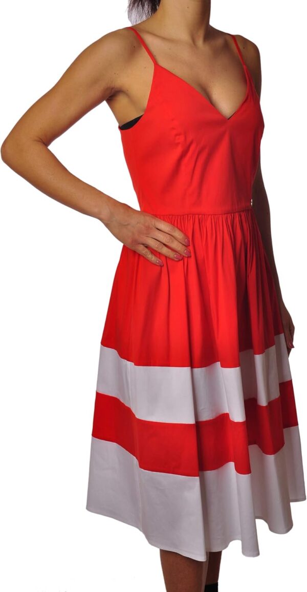 Abito Twin-Set Scollato Laccini Fondo Svasato Rosso Donna-0