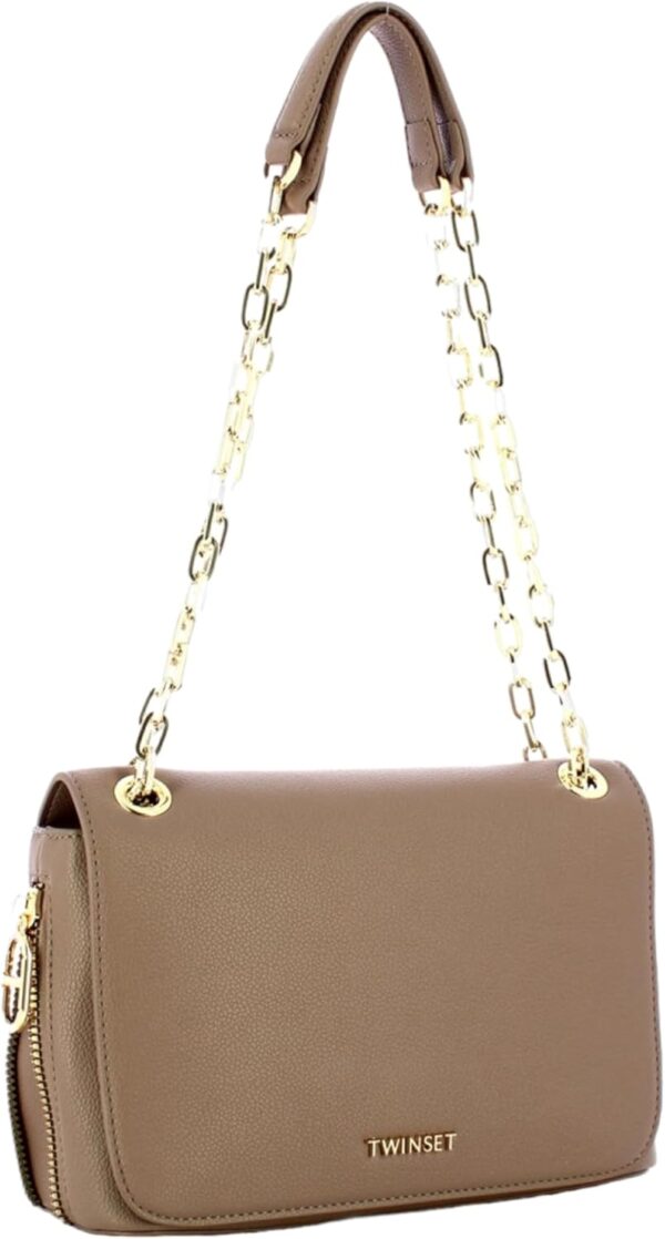 Borsa a spalla Twinset Milano zip laterale tortora donna-1