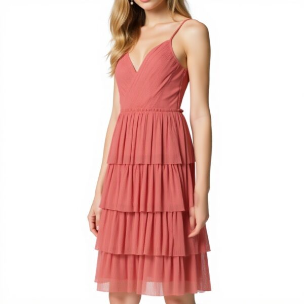 Twinset Abito Lungo Donna Poliestere Rosa Dark Rose