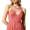 Twinset Abito Lungo Donna Poliestere Rosa Dark Rose
