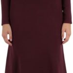 Abito Midi Svasato TWINSET Viscosa Donna Casual Bordeaux-0