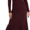 Abito Midi Svasato TWINSET Viscosa Donna Casual Bordeaux-1