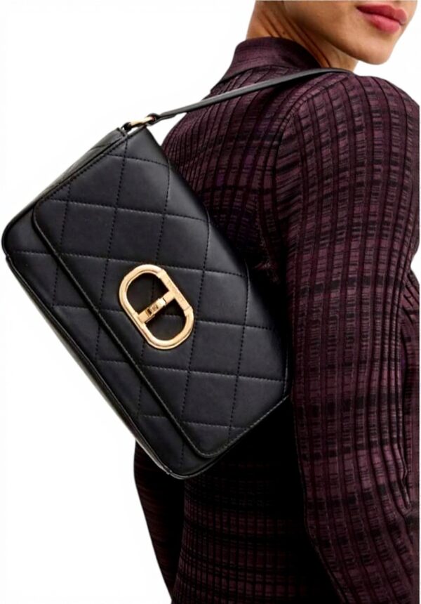 Borsa a tracolla TWINSET T-Lock pelle sintetica nero