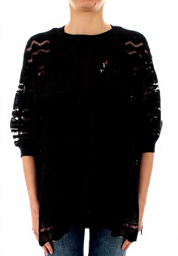 Twinset Cardigan Donna Nero Manica Lunga Moda Femminile