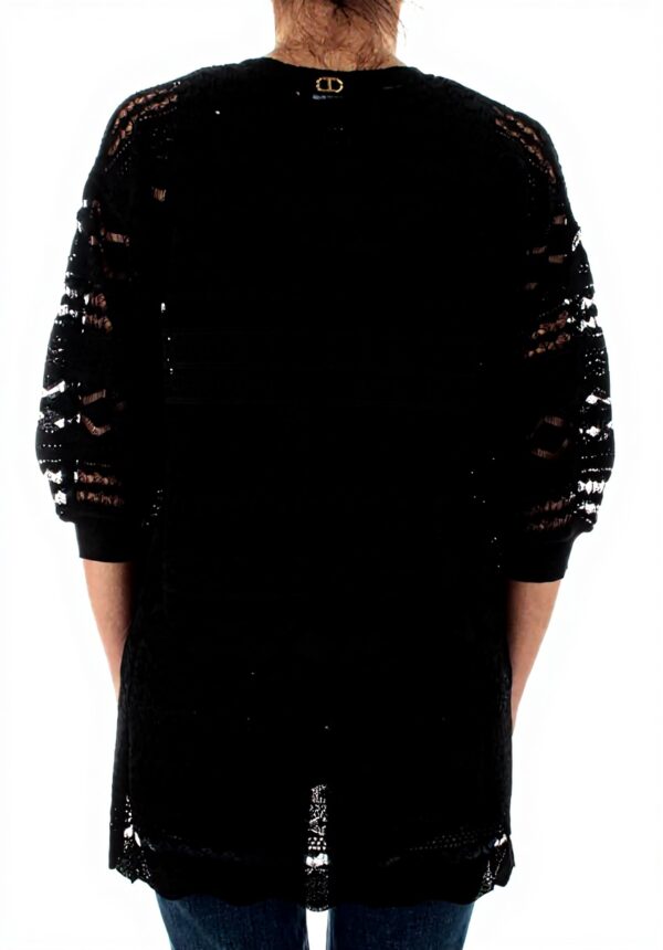 Twinset Cardigan Donna Nero Manica Lunga Moda Femminile