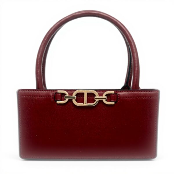 TWINSET Borsa a Mano Donna Poliuretano Nero Bordeaux