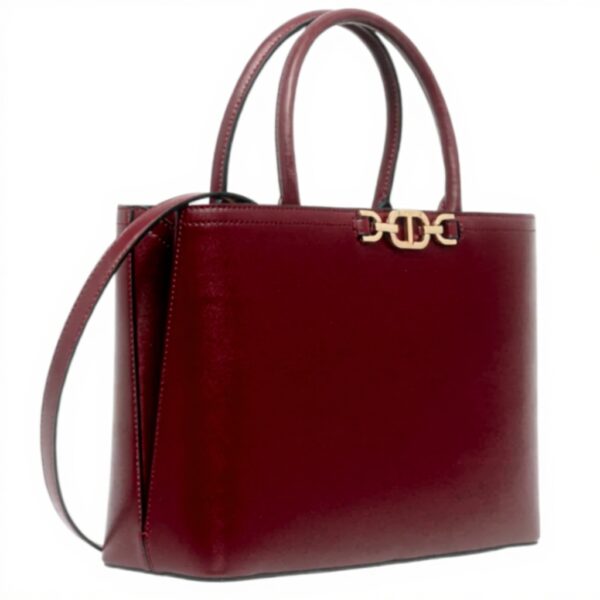 TWINSET Borsa a Mano Donna Poliuretano Nero Bordeaux