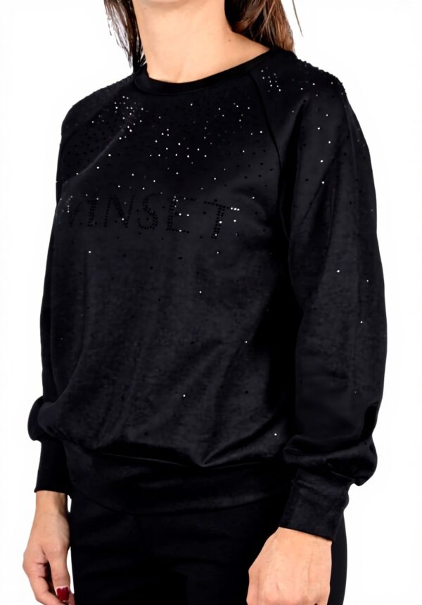 Felpa Twinset Donna Nero Cotone Manica Lunga XS