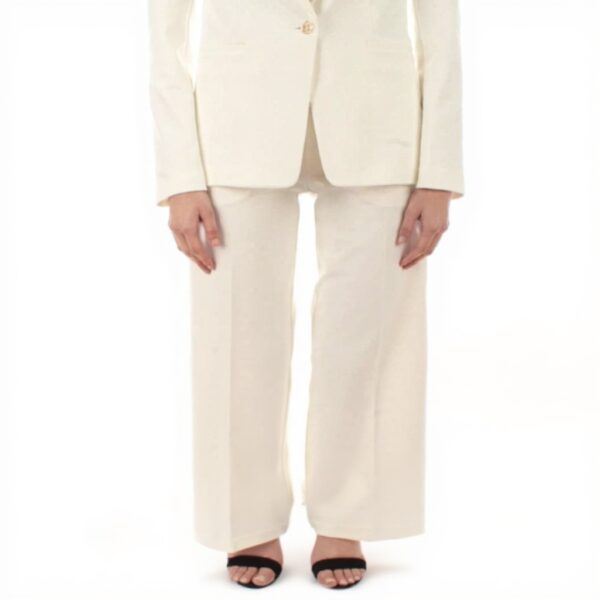 Twinset Milano Pantaloni Wide Leg Donna Colore Neve