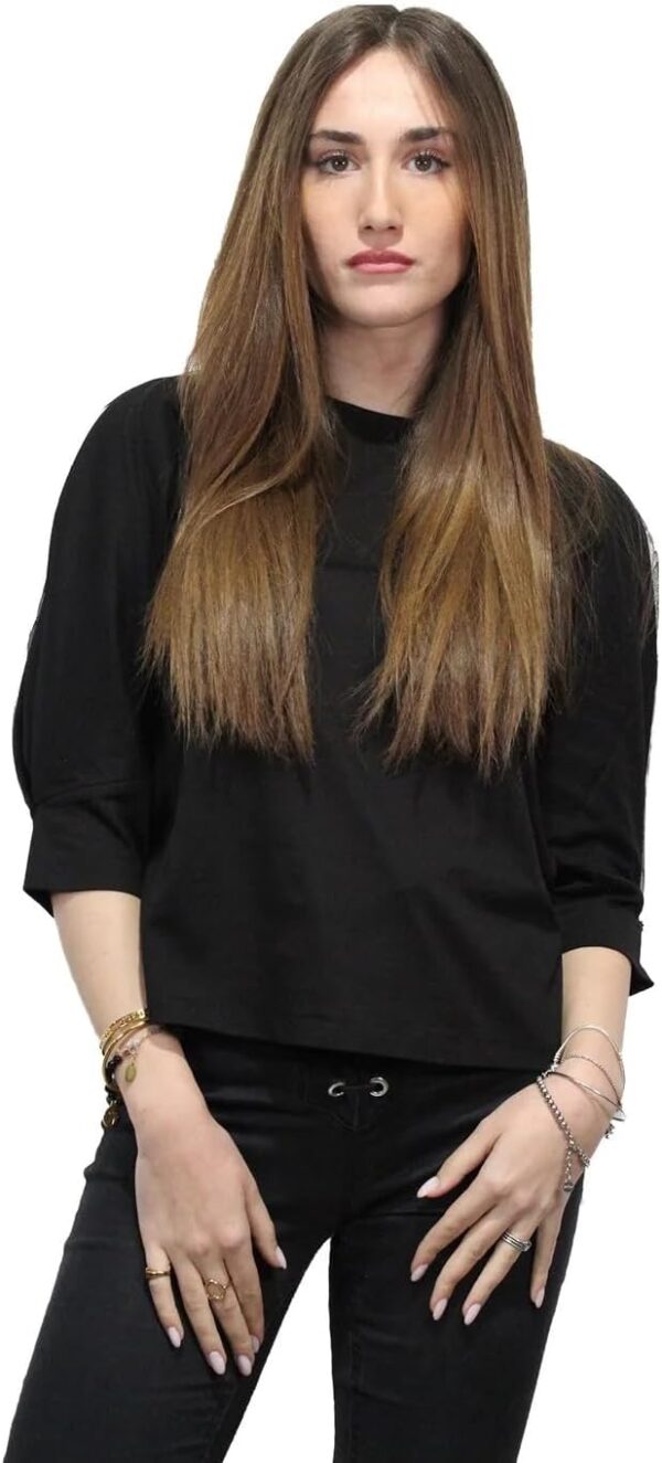 T-shirt TWINSET Nero Donna Cotone Lavorazione Italiana-1