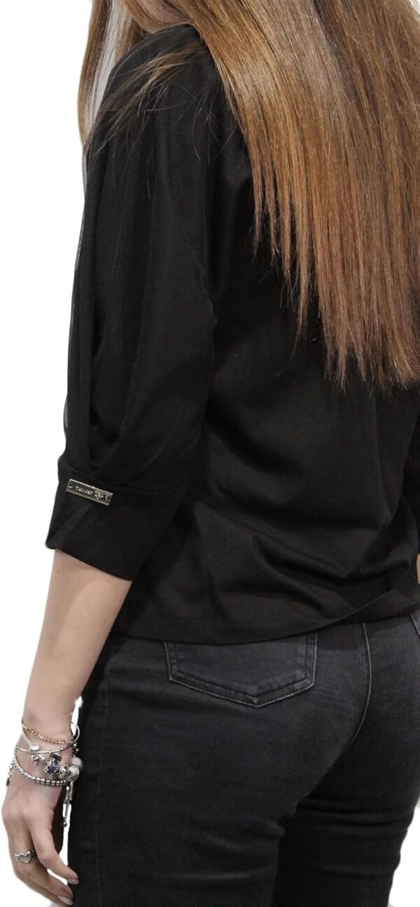 T-shirt TWINSET Nero Donna Cotone Lavorazione Italiana-2