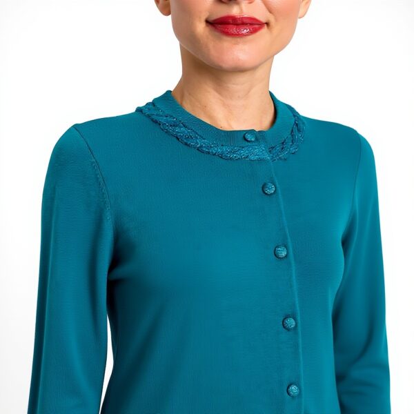 Cardigan Girocollo Lurex Treccia Twinset Donna Turchese