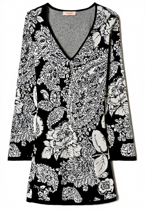 Twinset Vestito Corto Maglia Jacquard Donna Multicolore