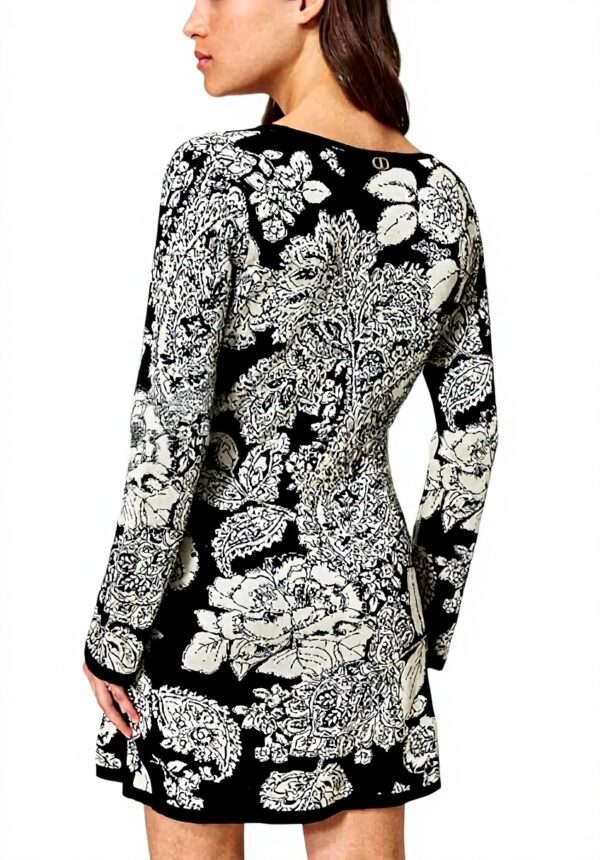 Twinset Vestito Corto Maglia Jacquard Donna Multicolore