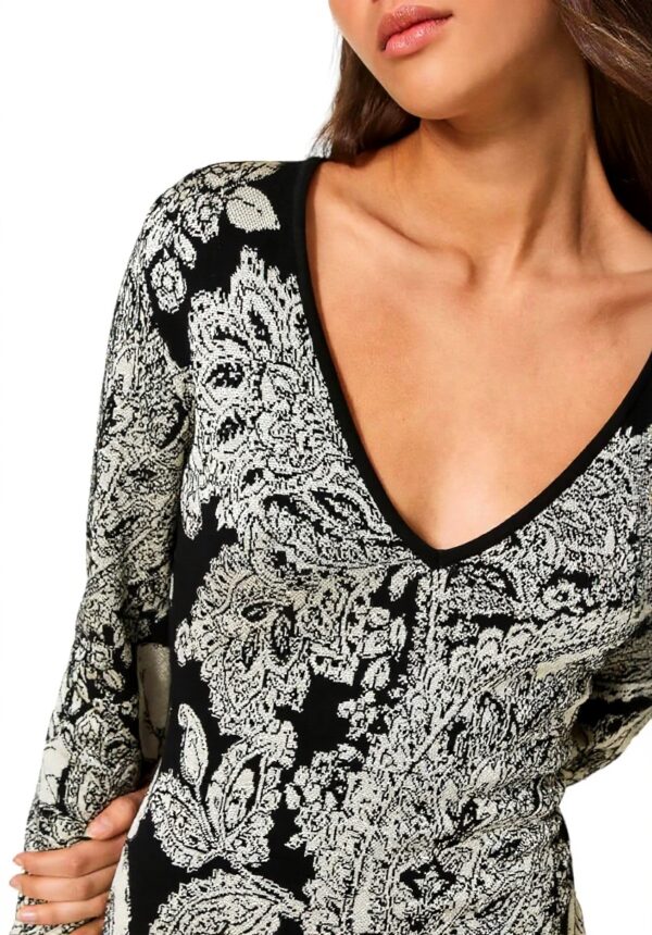 Twinset Vestito Corto Maglia Jacquard Donna Multicolore