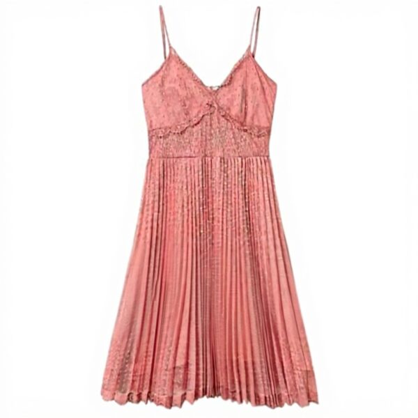 Vestito Lungo Plissettato TWINSET Tulle Rosa Corallo Donna