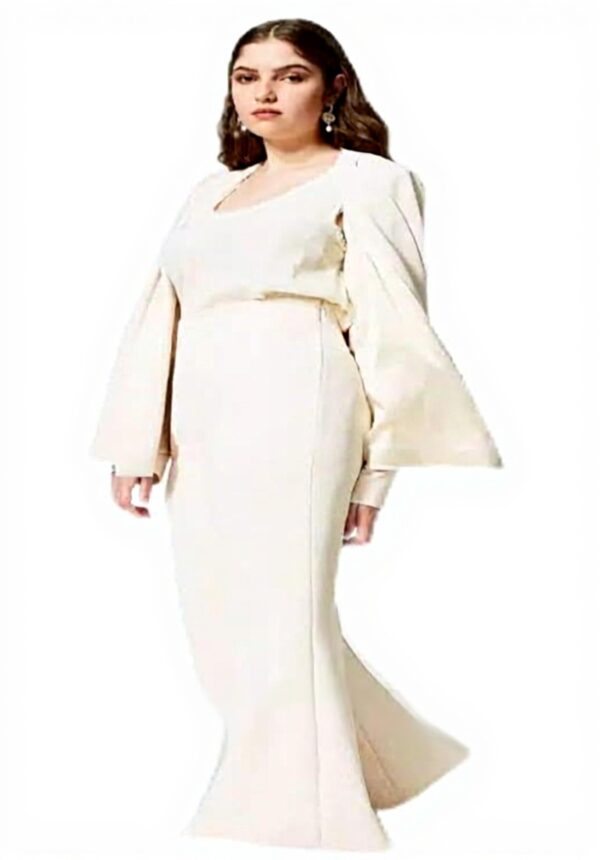 Pantaloni donna TWIN-SET Avorio casual poliestere elastan