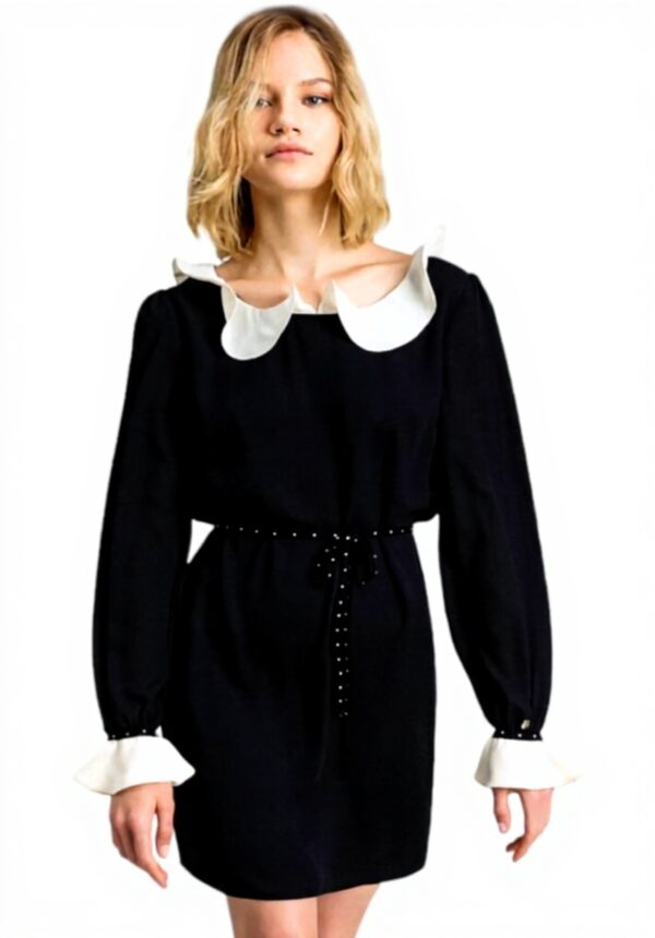 Abito Donna Twinset Crêpe De Chine Volant Cocktail My Twin