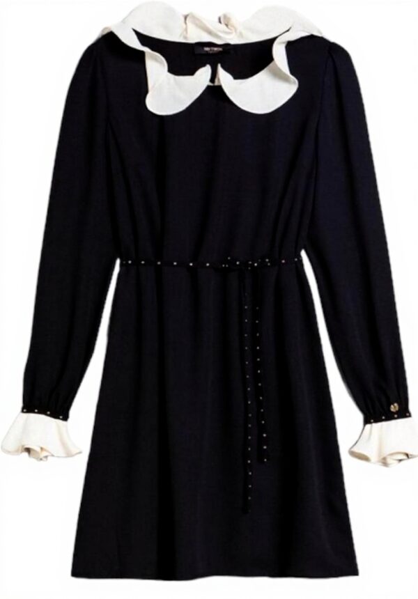 Abito Donna Twinset Crêpe De Chine Volant Cocktail My Twin