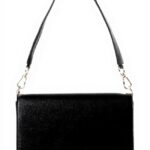 TWIN-SET borsa a tracolla nera con patta donna moda