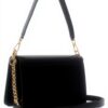 TWIN-SET borsa a tracolla nera con patta donna moda