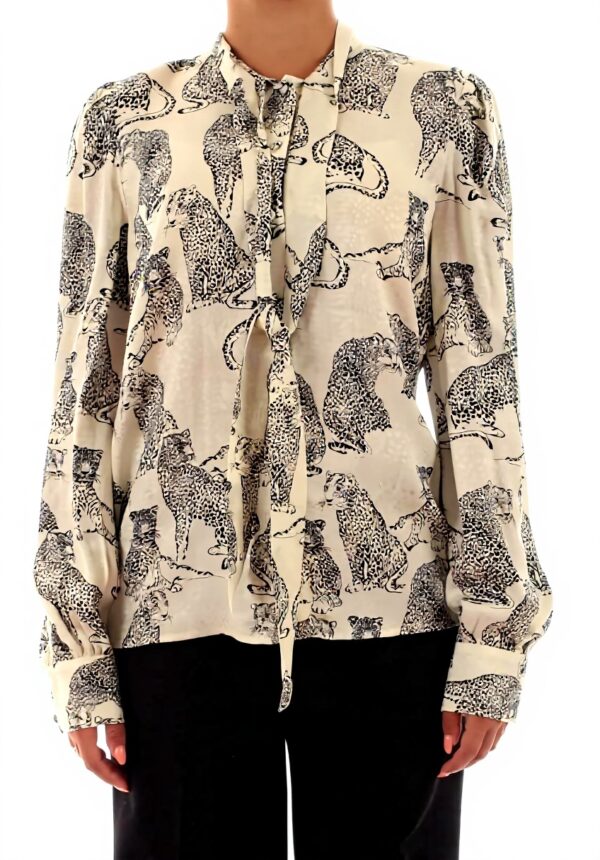 Camicia Giaguaro TWINSET Donna Jacquard Manica Lunga Nero