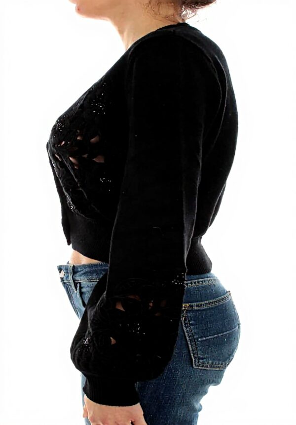 Twinset Cardigan Donna Nero Maglione Lana Lunga