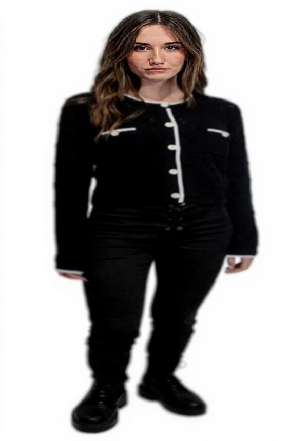 Cardigan TWINSET Nero star White cotone nylon donna