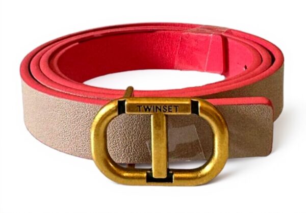 TWINSET cintura reversibile pelle fucsia/nude - Accessorio