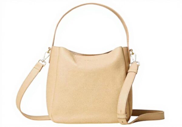 Borsa a tracolla Twinset pelle bovina beige nero donna