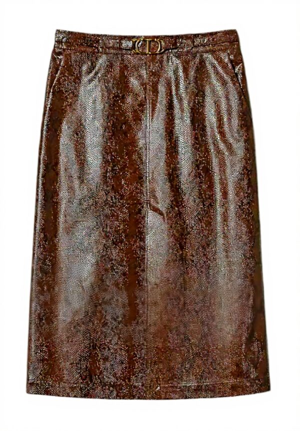 Gonna Midi Twinset Pelle Sintetica Donna Marrone 46