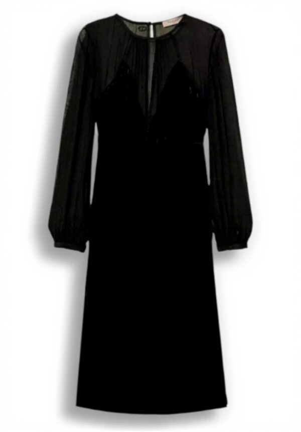 Vestito cocktail donna Twinset bi materiale nero 242TT2180