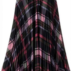 Gonna midi plissettata Twinset Milano tartan multicolore-0