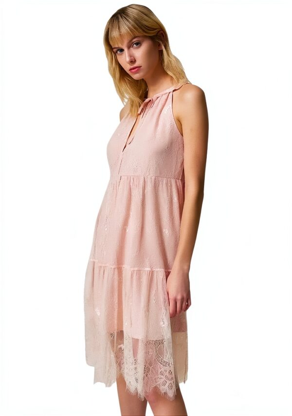 Abito halter in pizzo TWINSET donna design elegante midi-0